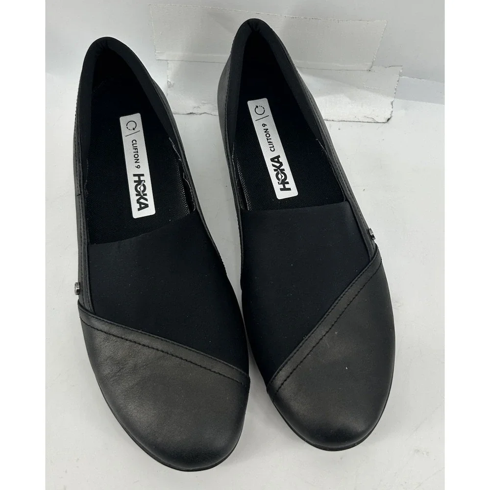 Revere Naples Stretch Loafer Onyx Black Leather (New Inserts) Womens Size 9M